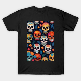 Colourful skull pattern T-Shirt